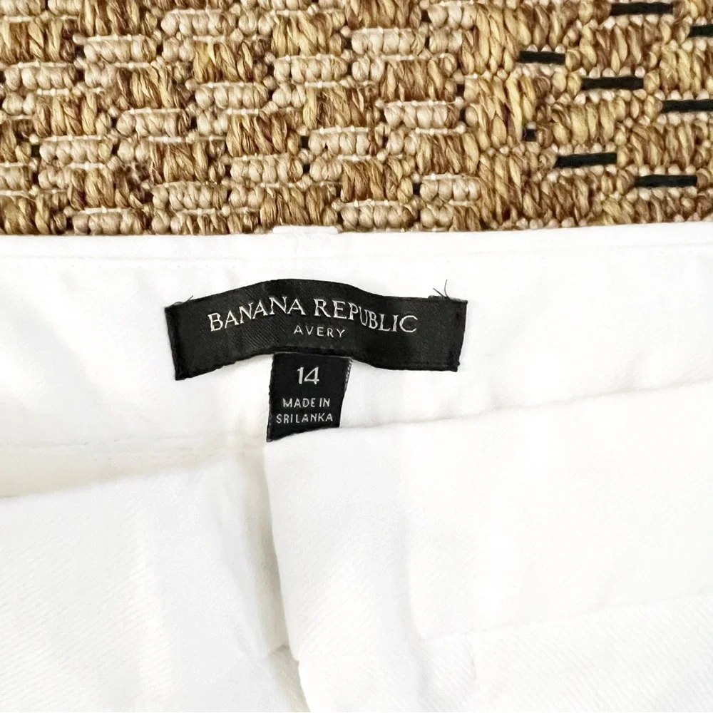 Banana Republic Avery White Linen Blend Pants Women’s Size 14